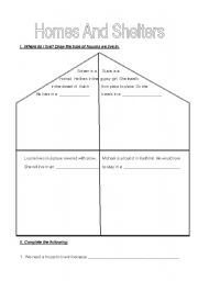 English worksheet: Shelters 