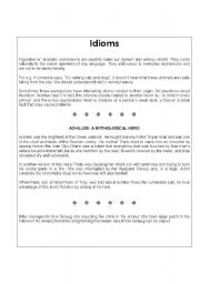 English Worksheet: english idioms