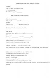 English worksheet:  Present Simple - Music Dust in th Wind