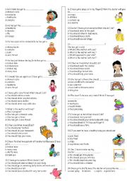 English Worksheet: HEALTH AND SHOULD TEST