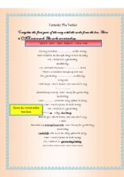 English worksheet: A song!!