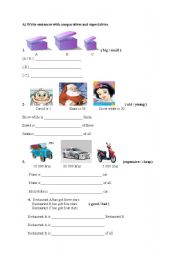 English worksheet: comparatives&superlatives