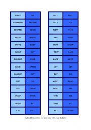 English Worksheet: past simple irregular verbs domino