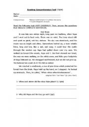 English worksheet: RC test