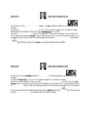 English worksheet: James Cook - Pair Work