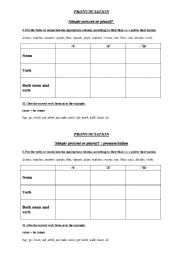 English Worksheet: Difference between 3rd person singular and plural