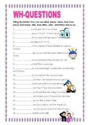 wh questions esl worksheet by robertohm