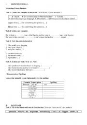 English worksheet: Testing