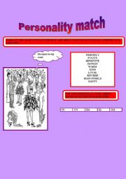 English worksheet: PERSONALITY MATCH