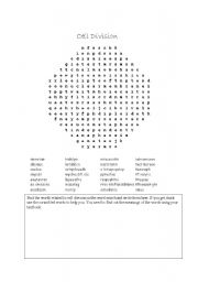 English Worksheet: Cell Division Wordsearch A level