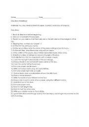 English Worksheet: Directions for 5th Grade Worksheet