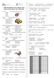 English Worksheet: 8th grade exam