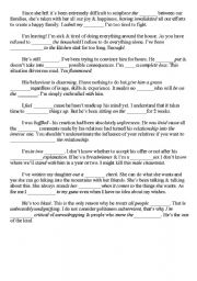 English worksheet: Relationship 