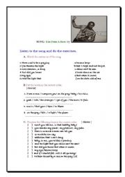 English worksheet: Song A kiss from a rose