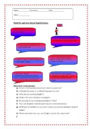 English Worksheet: English_opinions_students