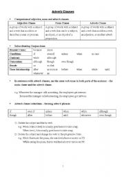 English Worksheet: Adverb Clauses