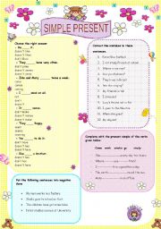 English Worksheet: SIMPLE PRESENT