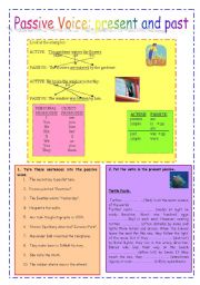 English Worksheet: Passive voice: present and past