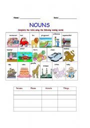 English worksheet: Nouns