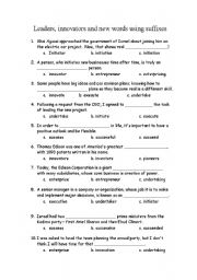 English Worksheet: Innovation and entrepreneurship vocabulary