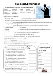 English Worksheet: Successful manager