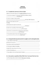 English worksheet: FUTURE AND PAST