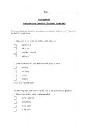 English worksheet: comprehension questions for candle in the wind extract