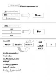 English Worksheet: where questions