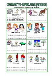 English Worksheet: Comparative-Superlative /2 pages/