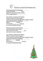 English worksheet: Rockin around the Christmas Tree