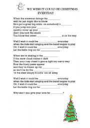 English Worksheet: We wish it could be Christmas everyday