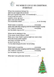 English worksheet: We wish it could be Christmas everyday