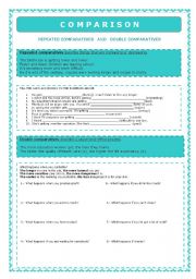 English Worksheet: Comparison - Repeated comparatives and Double Comparatives