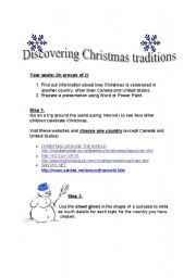 English worksheet: Discovering Christmas traditions