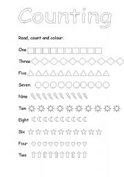 English Worksheet: counting