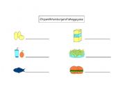 English worksheet: food