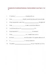 English Worksheet: Conditional Sentences