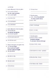 English worksheet: Simple present activity