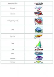 English worksheet: Means of transport