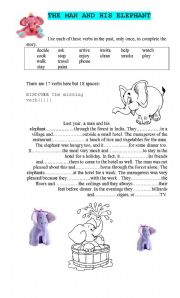 English Worksheet: THE MAN AND HIS ELEPHANT