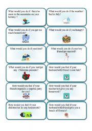English Worksheet: Second conditional cards