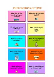 Prepositions of time speaking activity