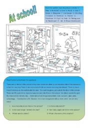 English Worksheet: at school!