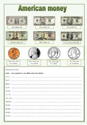 English Worksheet: American money