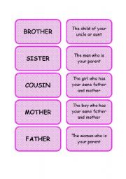 English Worksheet: CLASSROOM DICTIONARY - SET 5/6: FAMILY