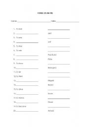 English worksheet: Verbs Exam for Simple Past