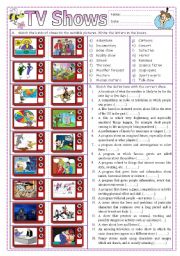 English Worksheet: TV Shows