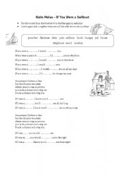 English worksheet: If you were a sailboat by Katie Melua - 2nd CONDITIONAL listening