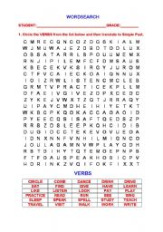 VERBS (WORD SEARCH)
