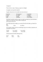 English worksheet: Comparison 